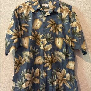 Pierre Cardin Blue and Cream Casual Button Down Shirt